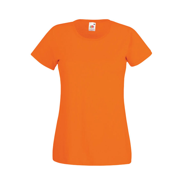 Оранжевая женская футболка для печати